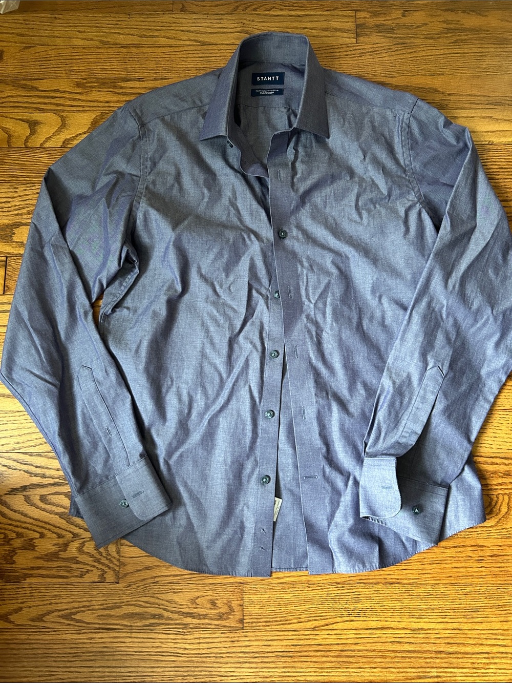 Stantt Custom Men’s Long-Sleeve Dress Shirt in Dark Blue
